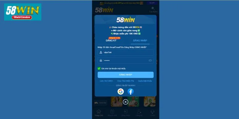 Người chơi có thể đăng nhập vào sàn cược dễ dàng chỉ 1 phút.